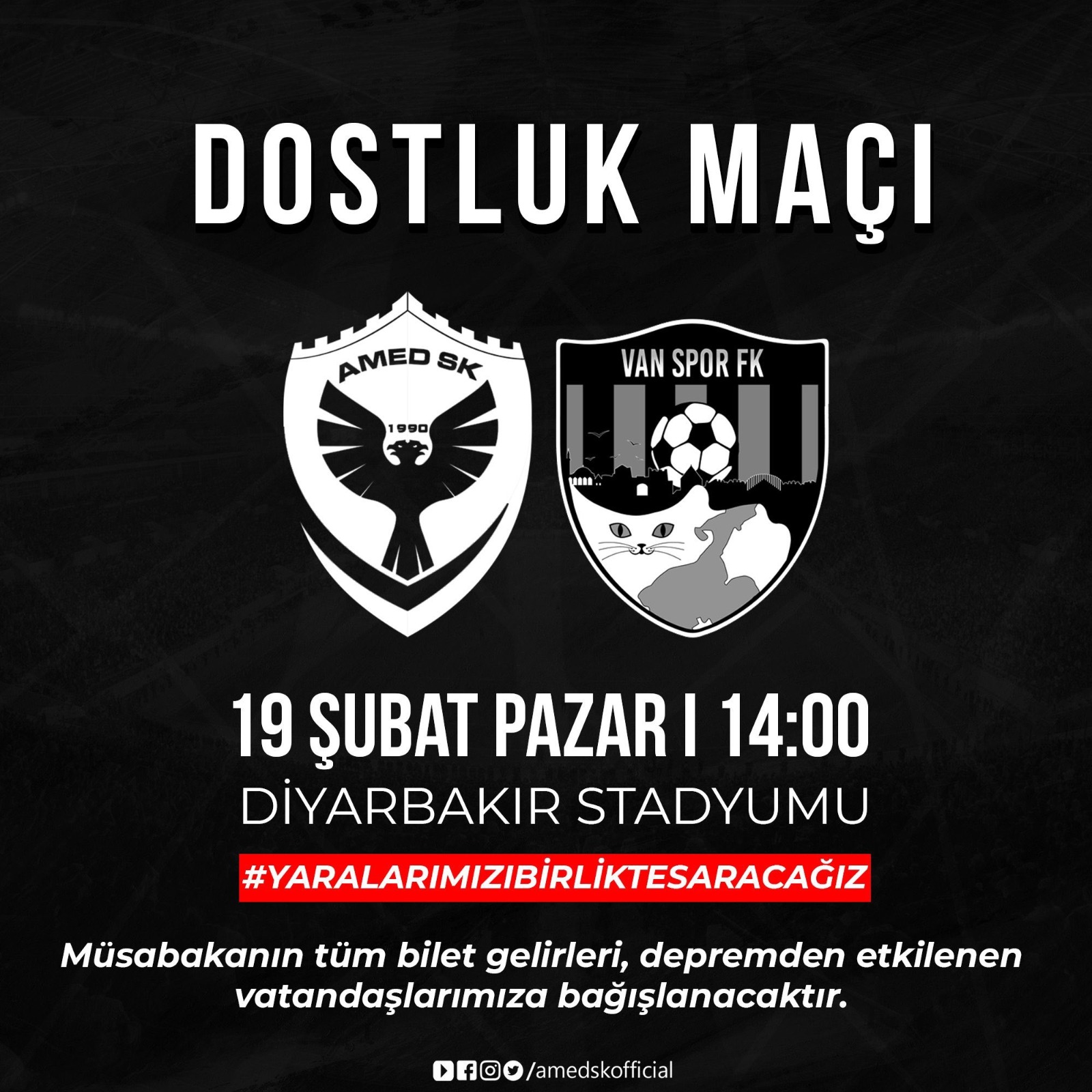 Amedspor ve Vanspor’dan depremzedeler için dostluk maçı