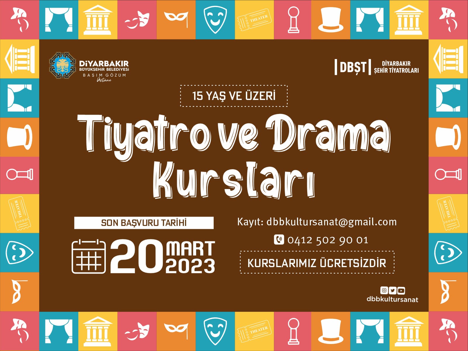 Diyarbakır’da bahar dönemi tiyatro ve drama kursları için kayıtlar başladı