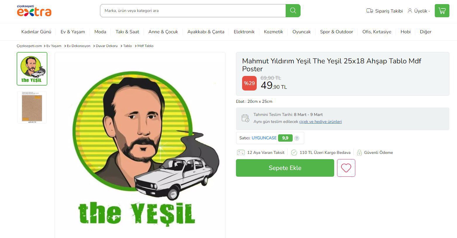 “Yeşil” ve “Beyaz Toros” tablosu satan Çiçek Sepeti’ne suç duyurusu