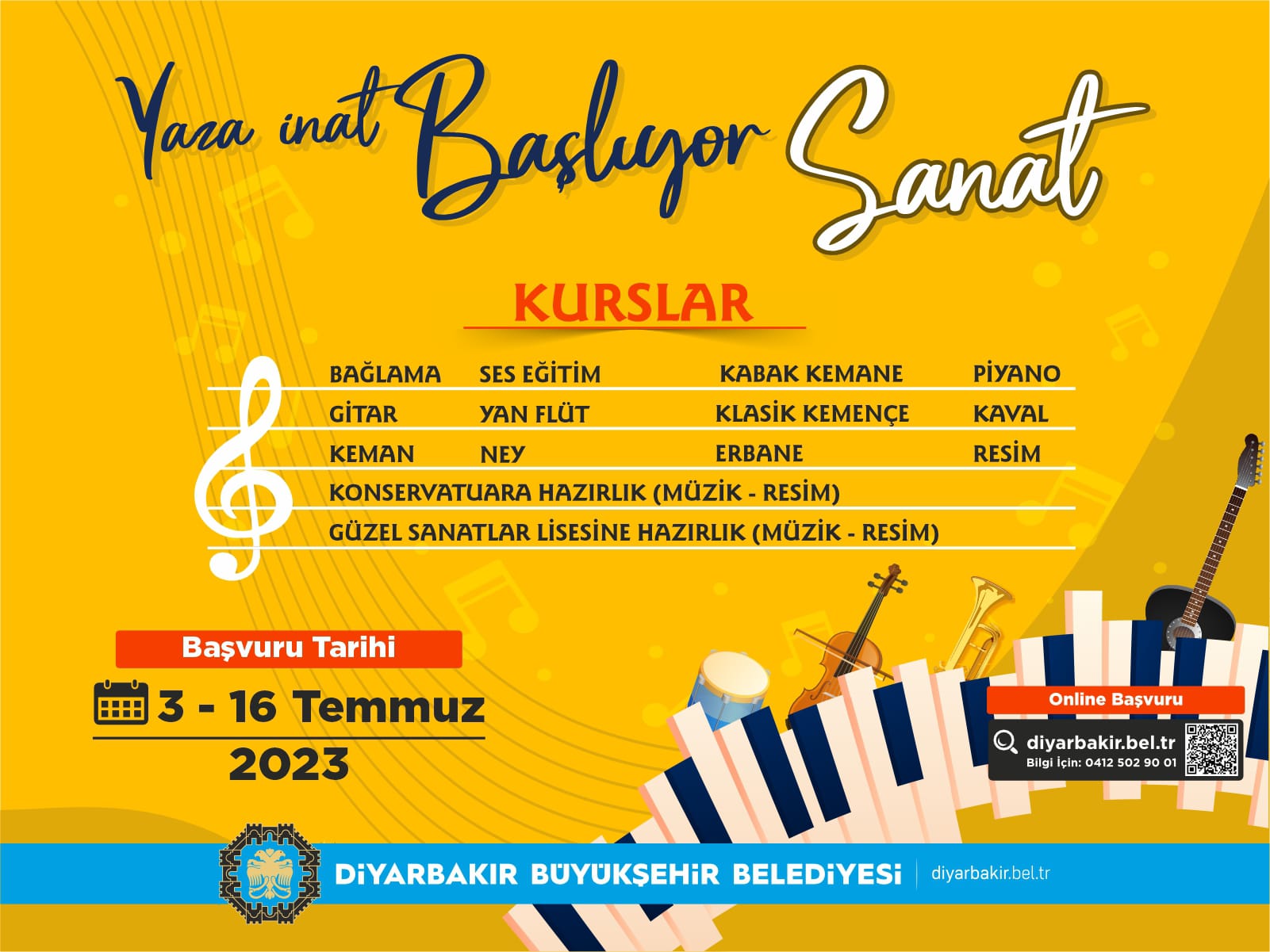 Diyarbakır’da yaz sanat kurslarına kayıtlar başladı