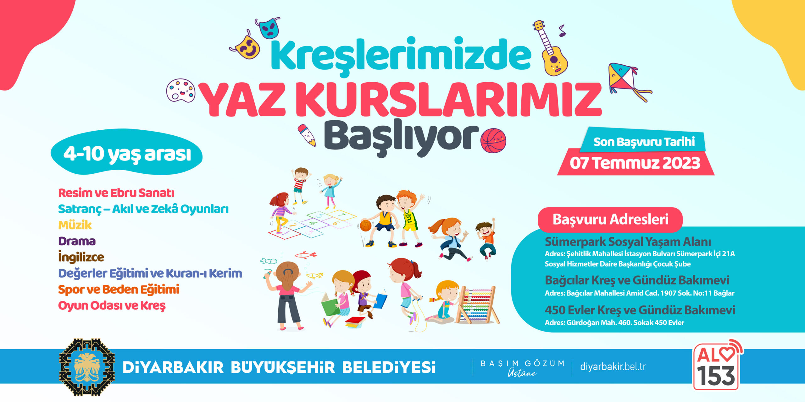 Diyarbakır’da minikler için yaz kursları başlıyor