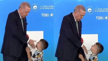 Erdoğan’dan elini öpmeyen çocuğa tokat